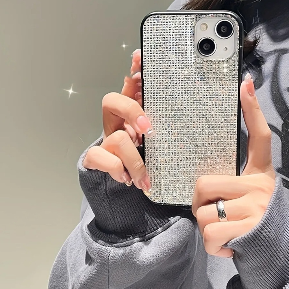 NWT IPhone 13 Pro Max Silver Sparkling Glitter Sequin Phone Case